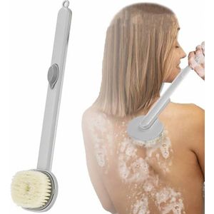 Badmassage-reinigingsborstel met lange handgreep en zeepdispenser, badborstel-rugschrobber for douchereiniging, badmassage-reinigingsborstel, douchereinigingsborstel /3670/499(Gray)