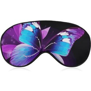 Blauw-paarse vlinder slaapmasker, lichtblokkerend oogmasker, comfortabel en zacht, oogbedekking met elastiek, geschikt voor mannen en vrouwen, geschikt voor reizen en slapen