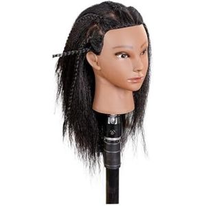 Echt haar mannequin hoofd gebruikt om te weven cosmetica bleken verven krullen styling training model oefenhoofd