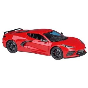 Casting Car Model 1:18 gesimuleerde legering automodel gesimuleerde binnendeur kan worden geopend metalen model (Color : 2020 Corvette Stingray Coupe Red)