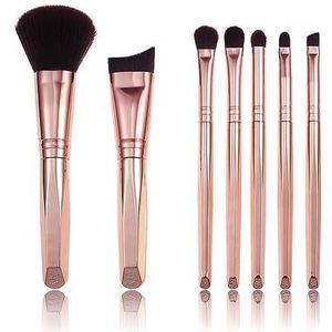 MQPALZKD 7-delige mini-make-upborstelset Verloopkleur Draagbare make-uptools Reis-make-upset Borstels(3-Pack)