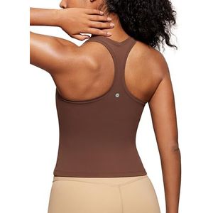 CRZ YOGA Butterluxe Racerback Workout Tank Tops voor Vrouwen Mouwloze Gym Tops Atletische Yoga Shirts Camisole Koffie Bruin S