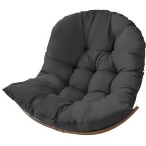 REKEELL Hangende mand stoel kussen schommelstoel fauteuil kussen hangmat opknoping mand tuin fauteuil kussen patio tuin binnenplaats strand (geen schommel) (zwart, verwijderbaar)