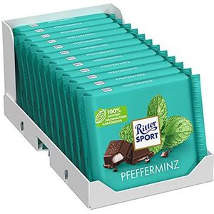 12 x Chocolade Reep Ritter Sport Pepermunt 100 gram
