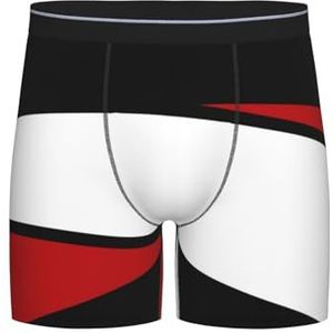 GRatka Boxer slips, heren onderbroek boxershorts, been boxer slips grappig nieuwigheid ondergoed, zwart wit rode strepen ontwerp, zoals afgebeeld, XXL
