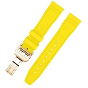 INEOUT Quick Release Fluororubber Horlogeband 20mm 21mm 22mm Duiken Waterdichte FPM/FKM Horlogebanden Compatibel Met IWC Horlogeband (Color : Yellow Gold, Size : 20mm)