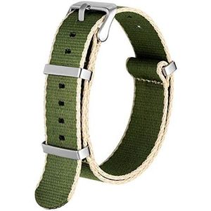 Horlogebandjes voor mannen en vrouwen, horlogeband 20 mm/22 mm lichtgewicht en ademende horlogeband oranje/grijs/blauw/rood nylon horlogeband verstelbare antislip horlogeband (Color : Green, Size :