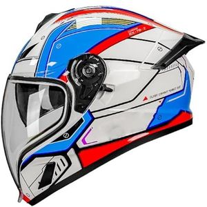 Motorhelm Systeemhelm Met Dubbel Vizier DOT/ECE Gecertificeerd Integraalhelm Scooterhelm Motorhelm Voor Dames En Heren G,M/55-56CM