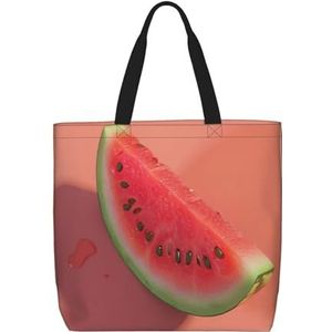 EdWal Klok Gear Print Lichtgewicht Travel Tote Bag,Casual Schoudertas Shopper Handtas Werk Tote Bag, Rode Watermeloen, Eén maat