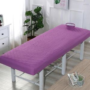 Beauty Bed Cover, Elastische Wasbare Massagebedhoes, Beautybedhoes Met Gezichtsgat, Zachte Wasbare SPA-massagetafel, Gezichtshanddoek, Geschikt For Salons En SPA's(Deep Purple,S80x190cm)