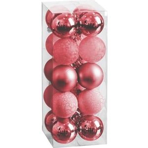 BigBuy Christmas Kerstballen rood 5 x 5 x 5 cm (20 stuks)
