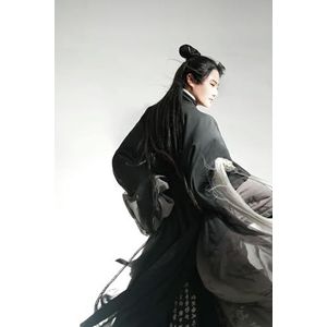 INSTR Grote Maat 3XL Hanfu Mannen Chinese Traditionele Hanfu Inkt Gradiënt Zwarte Jurk Mannelijke Cosplay Kostuum Oversized Hanfu Jurk