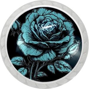 lcndlsoe Elegante ronde transparante kastknoppen set van 4, perfect voor kasten, ijdelheden en kasten, blauw en zwart roze