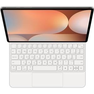 GUPENAA Toetsenbordhoes voor Samsung Galaxy Tab S10FE Plus 13.1'' 2025, Magische Zwevende Cantileverstandaard, 7 Kleuren Achtergrondverlichting, Ingebouwd trackpad,Wit,Arabic