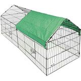 MaxxPet Loopstal konijnenhok metaal buiten loopstal konijnenhok 220 x 85 cm afneembaar dak + zeil UV-bescherming incl.