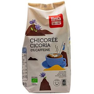 Lima BIO cichoria-koffie - 500 g - koffievervanging cafeïnevrij Chicorée Cicoria oude traditie warme drank filterkoffie premium biologische kwaliteit veganistisch glutenvrij duurzaam gezond alternatief