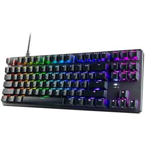 TECWARE Phantom+ 87-toetsen US Layout RGB Mechanisch Toetsenbord (zwart) Wraith Rode Schakelaar (Prelubed, 45 g Lineair) Bedraad, Per toets Kleur- en verlichtingsregeling