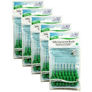 TePe Interdentale borstel 0,8 mm groen, 5 pakketten van 8 (40 borstels)
