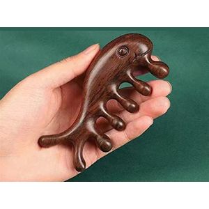 Multifunctionele meridiaan massage kam hoofd stimulator hoofdhuid grote tand sandelhout haaruitval kam 1 stuk (kleur: massage kam A)