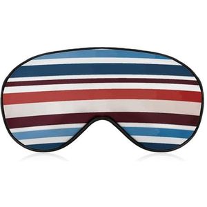 Rood-blauw, wit, grijs, strepen, slaapmasker met verstelbare riem, comfortabel en zacht oogmasker voor slaaplicht, blokkering, lichtgewicht en ademende oogbedekking voor mannen en vrouwen