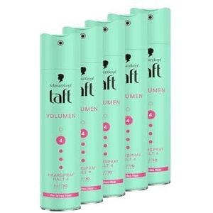 Schwarzkopf Taft Haarspray, volume (5 x 250 ml), houdgraad 4 haarstyling voor fijn haar, volume-haarspray, veganistische formule*