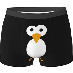 ZJYAGZX Leuke Pinguïn Print Heren Zachte Boxer Slips Shorts Viscose Trunk Pack Vochtafvoerende Heren Ondergoed, Zwart, XL