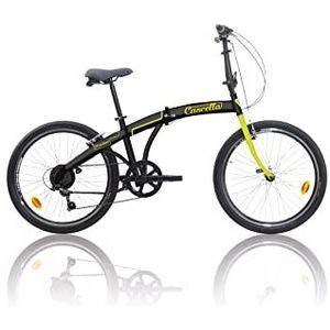 Fietshelm voor fiets, inklapbaar, 61 cm, Shimano, 6 V, zwart, geel (zwart - geel)