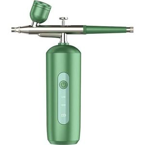 Nano verstuivingsspuit Mini-luchtcompressorset Luchtpenseel Verfspuitpistool for Nail Art Tattoo Craft Cake Face Nauwkeurige Controle(3-Blackish green)