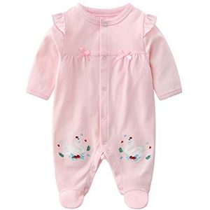 WYTbaby Baby meisjes overall romper pyjama katoen pyjama lange mouwen body 0-3 maanden