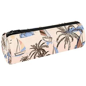 Kreeft Krab Garnalen Zalm Inktvis Zeevruchten Canvas Pen Etui Portemonnee Cosmetische Make-up Tas voor Student Briefpapier School Kantoor Opslag, Multi#07, 20x6.3cm/7.9x2.5in, Potlood gevallen