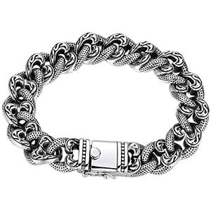 Sterling zilveren armbandArmbandVerstelbaarSterling zilveren armband Nieuwe zilveren herenarmband Dikke stijl hipster Koreaans vintage Eenvoudig dominante persoonlijkheid Creatief cadeau Tankketting (