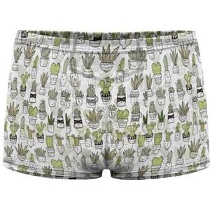 Cactus Print Heren Boxer Slips Sexy Shorts Mesh Boxers Ondergoed Ademend Onderbroek Thong