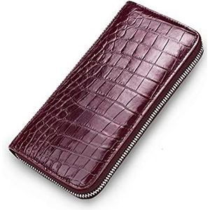XIANGFANSQ portemonnees voor dames Lederen portefeuille voor vrouwen Real Dames Lange Groene Stijl Designer Card Portefeuilles Pocket Bag (Color : Pink)