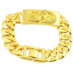 Overheersende gouden draak dierlijke draak Totem koperen armband mannen dominante motorfiets rijkdom Amulet sieraden cadeau