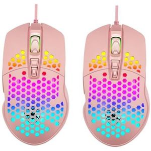 1 st holle gaming muis laptop muis laptops desktop computers bedrade muis ronde top laptop muis voor laptop computer holle muis mannen en vrouwen plastic USB-controller (kleur: roze x 2 stuks, maat: