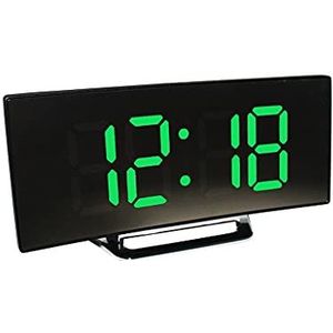 EDFCVG Wekker spiegel scherm digitale alarm Snooze display Time Night LCD Licht/AAA Aangedreven elektronische desktopklokken(Gr�n)