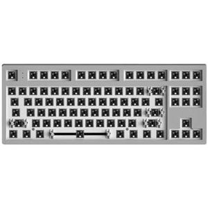 QPSJXN MK870 Mechanisch Toetsenbord DRIE Mode Wireless Hot Swap RGB aanpasbare Full-Toetsenbord-Accessoires (Wireless Grey)