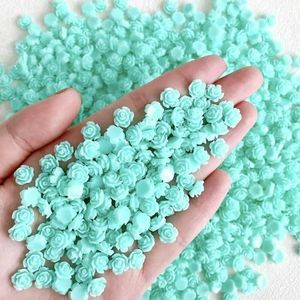 50 stuks schattige nieuwe hars mini witte vergulde roos nagel strass steentjes edelstenen glitter nagel kunst sieraden manicure nagel kunst decoraties-8mm blauw gro