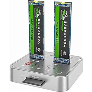 MAIWO K3016CL Dual-Bay M.2 SSD Docking Station met SD Express Card Port - NVMe/SATA Dual Protocol, 10 Gbps overdrachtssnelheid - Ondersteunt Offline Clone Duplicator en One-Key System Disk Copy