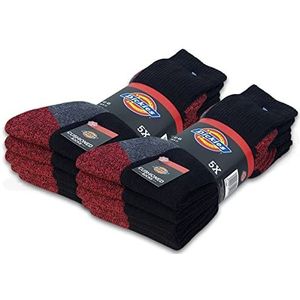 Dickies® Cussioned Crew werksokken voor heren, werksokken, zakelijke sokken, kousen, maat 39-50, 10 paar zwart, 39-42 EU