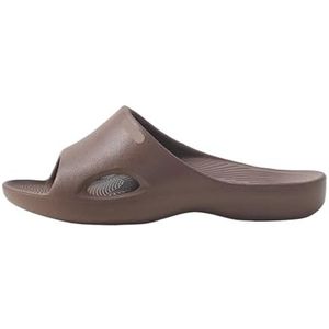 UBOHUZ Lichtgewicht zomerslippers voor dames, antislip, open teen, outdoor, strand, doucheslippers, comfortabele stijlvolle huisschoenen voor badkamer, zwembad, Bruin, 37/38 EU