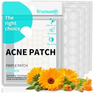Pimple patches 300 Stuks, Puistjespatch Onzichtbare Hydrocolloïde Acne Patch Acnestickers met Theeboomolie en Salicylzuur, Whiteheads Dag en Nacht Acne-absorberende Pleisters, Spotstickers