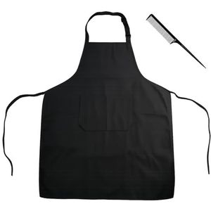 JRSHIRLEYLTD 1 stuk kappersschort, kappersschort met kam, haarverf salon haarstylist en persoonlijk gebruik, waterdicht, cape met tas, zwart, Länge 21.6 cm x Breite 15.7 cm
