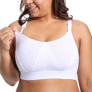 Gratlin Borstvoedingsbeha's Voor Dames Grote Maten Voedingsbeha's Voor Borstvoeding Katoenen Zwangerschapsbeha's wit L