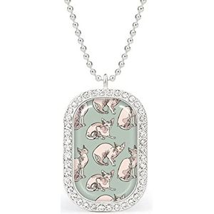 Sphinx Kat Nieuwigheid Ketting Gepersonaliseerde Ketting Print Patroon Hanger Met Ketting Zilver Goud Gift Voor Vrouwen Mannen