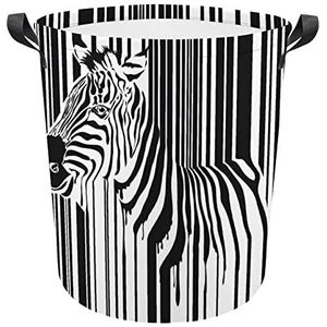 Zwart-wit Zebra Barcode Wasmand Opvouwbare Waszak Grote Opbergmanden met Duurzaam Handvat