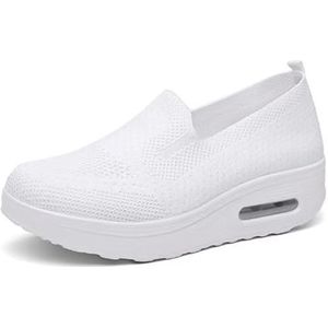 Walking Shoes - Air Cushion Sneakers, Slip On Sneakers for Women (35,White)