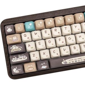 COOMICKEY PBT Keycaps voor mechanisch toetsenbord, MOA profiel keycaps leuke anime aangepaste keycaps 133 toetsen Dye-Sub Keycap Set voor ANSI Layout 61/64/84/87/104/108 toetsen mechanisch toetsenbord