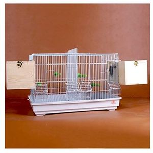 Vogelhuisjes Geavanceerde Veredeling vogelkooi for Finch Canarische Budgie - Large Metal vogelkooi Travel vogelkooi met een partitie (wit) Pet Products Flight Cage (Color : B)