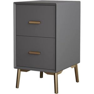 Minimalistisch nachtkastje wit hout, nachtkastje for slaapkamer Moderne eenvoud Cortex, licht luxe nachtkastje 2 lades grijs, mini klein ultra-smal verhoogd nachtkastje (Color : High-grade Grey)